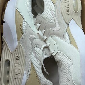Womens Nike Air Max Excee shoes in white tan  and Gold